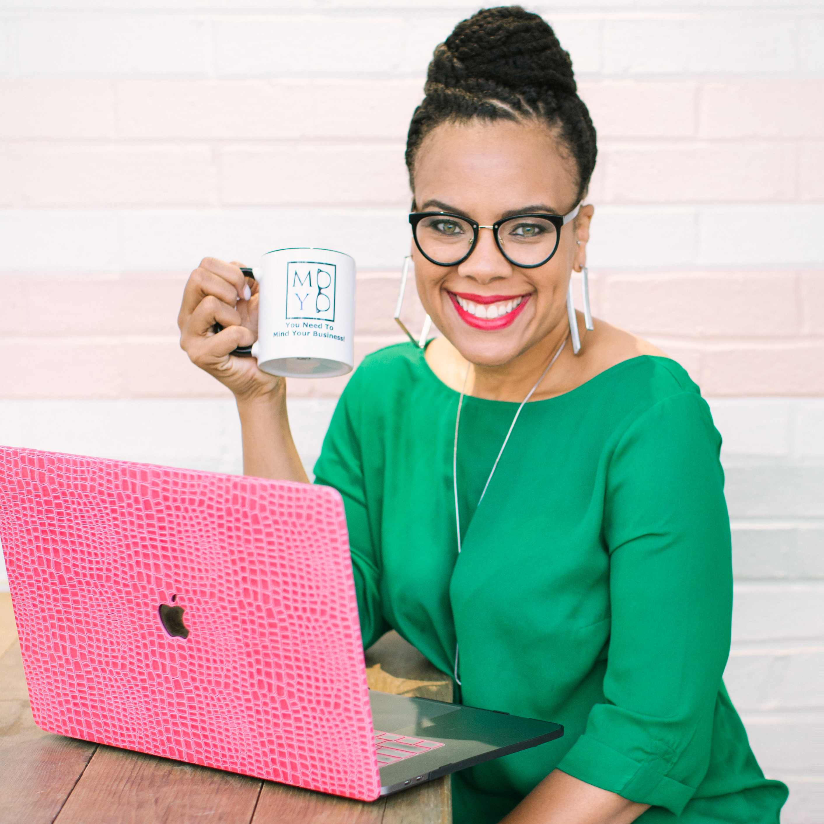 Tisha Holman with laptop